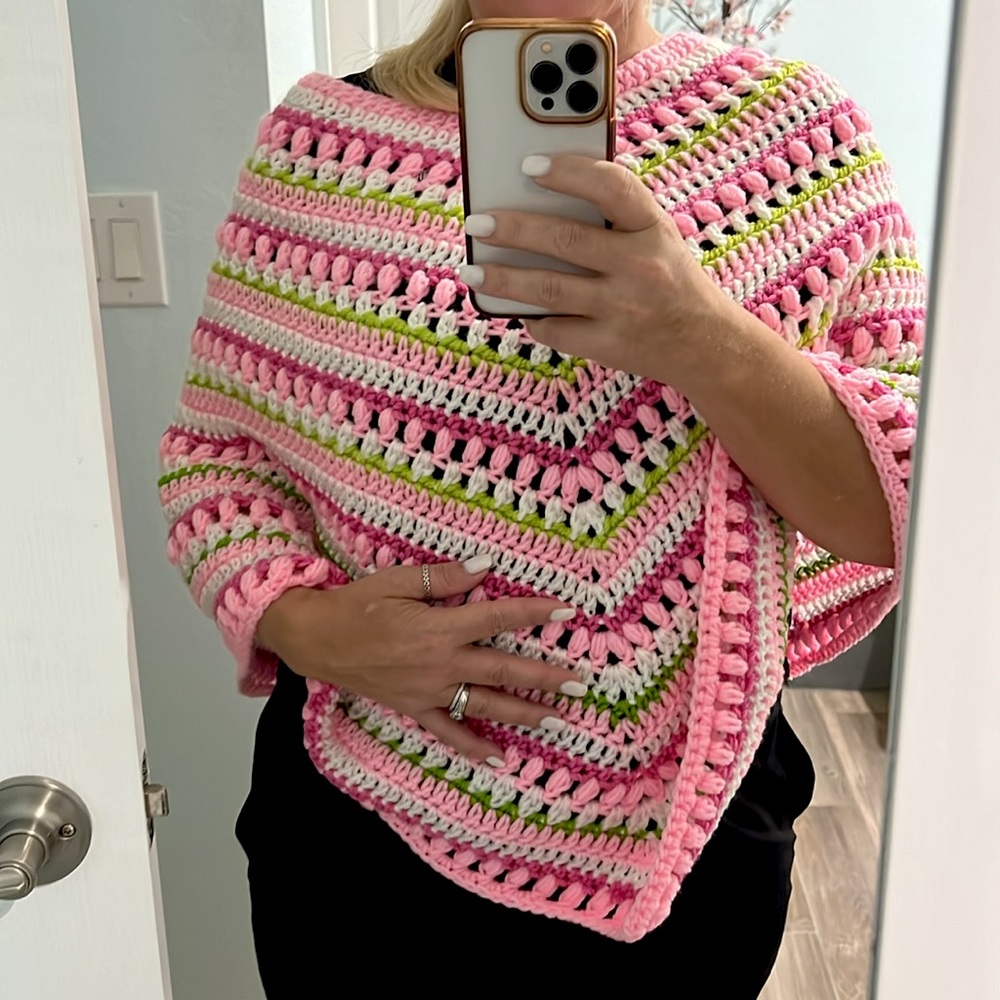 Handmade Spring Poncho - Picture 4 of 4